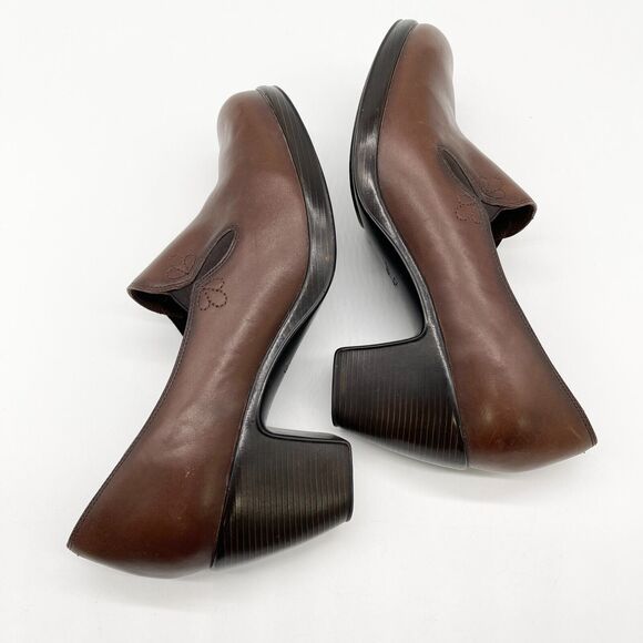 Dansko Beth Pumps Womens 42 Brown Heeled Leather Minimalist Comfort Clog Classic - Picture 7 of 10
